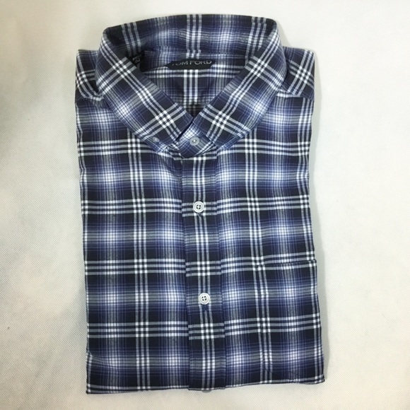 Tom Ford Other - NWT Tom Ford Tonal Brushed Check Twill Sport Shirt
